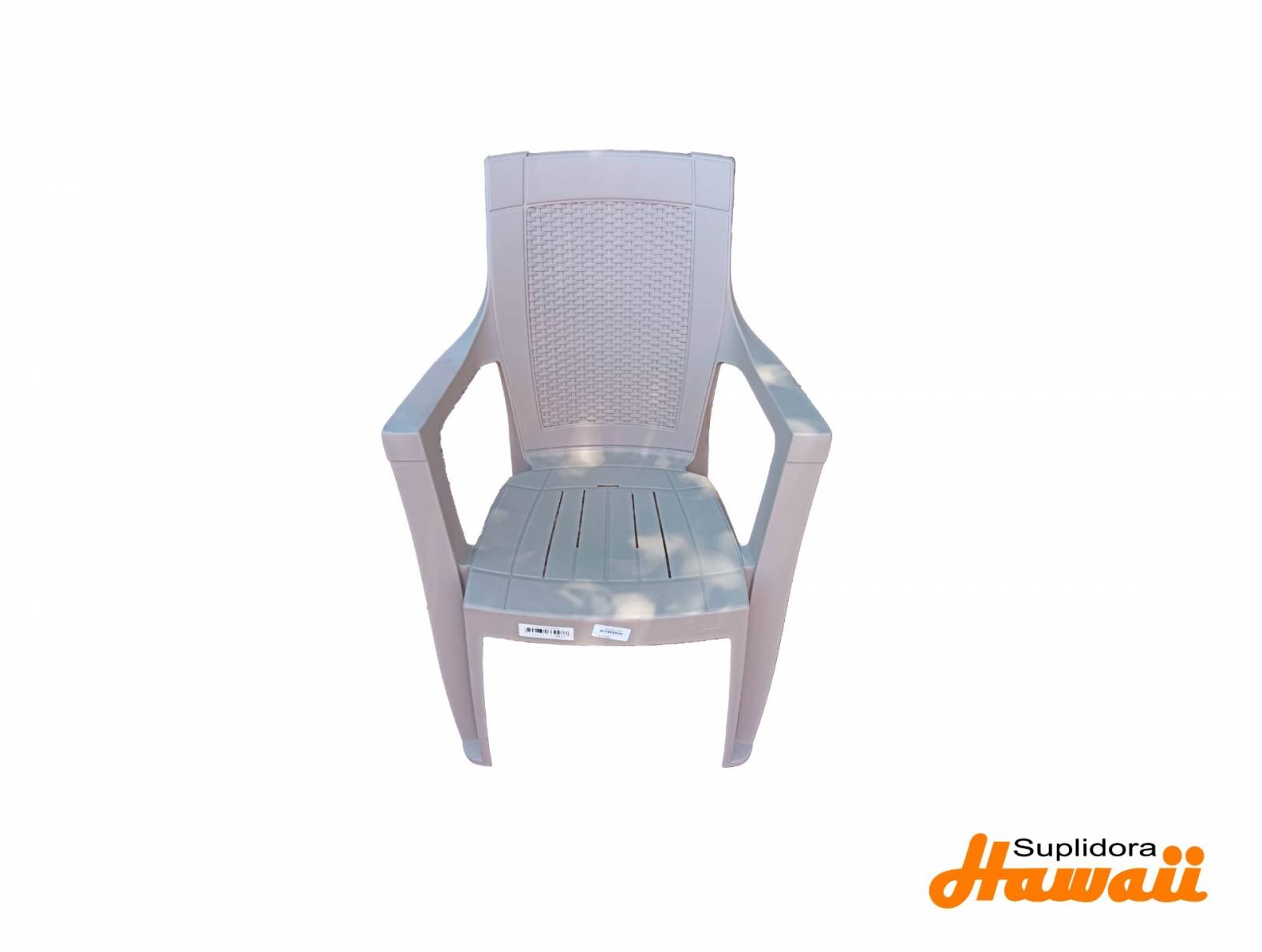 SILLA PLASTICA ETERNA CON BRAZO CREMA