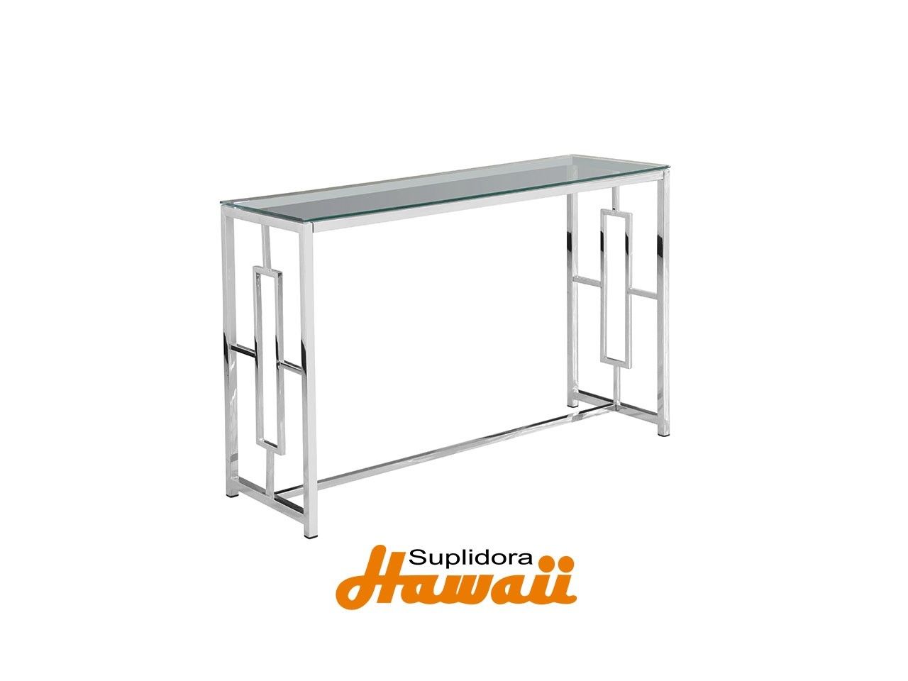 MESA DE METAL PLATEADA 46x30
